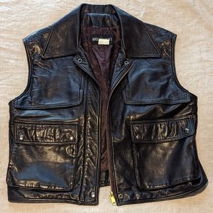 Dark brown Holt Renfrew leather vest